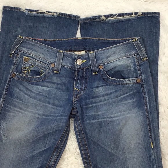 True Religion Bobby distressed wide leg jeans 29 - Picture 8 of 14